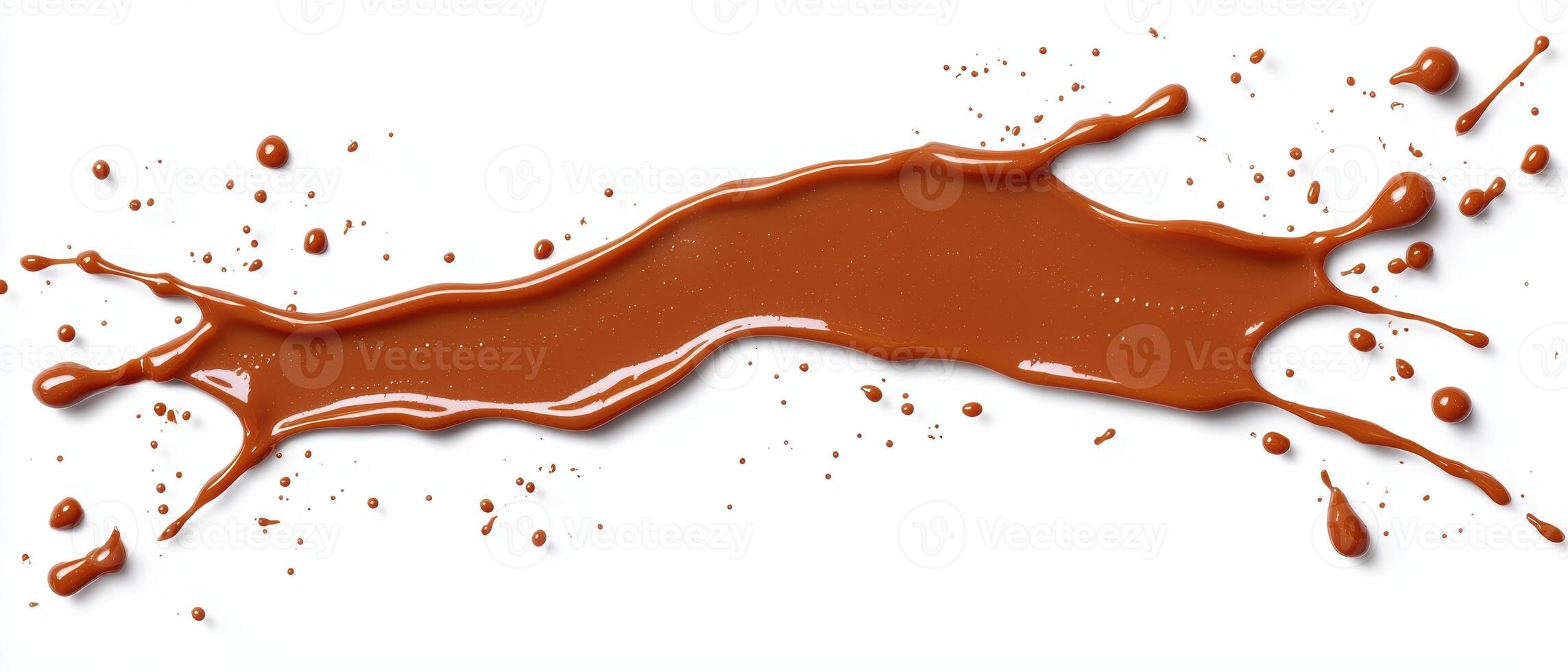 Splash of caramel sauce on white background photo