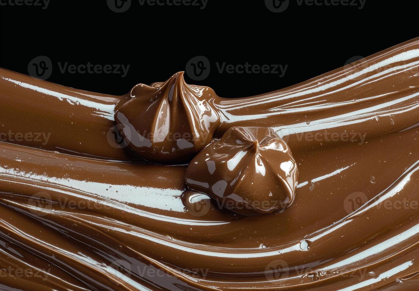 Close up of melted chocolate with swirls and peaks photo