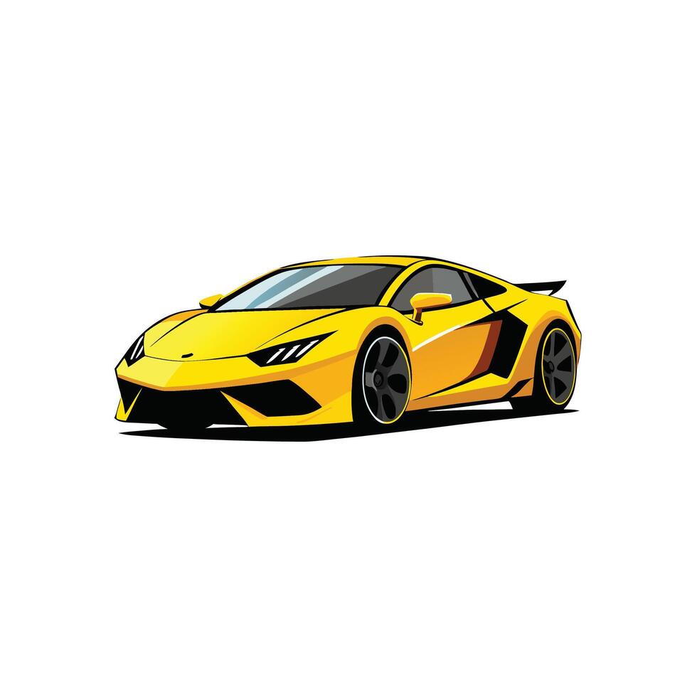 High-Speed Racer Sports Car Illustration Design on White Background vector
