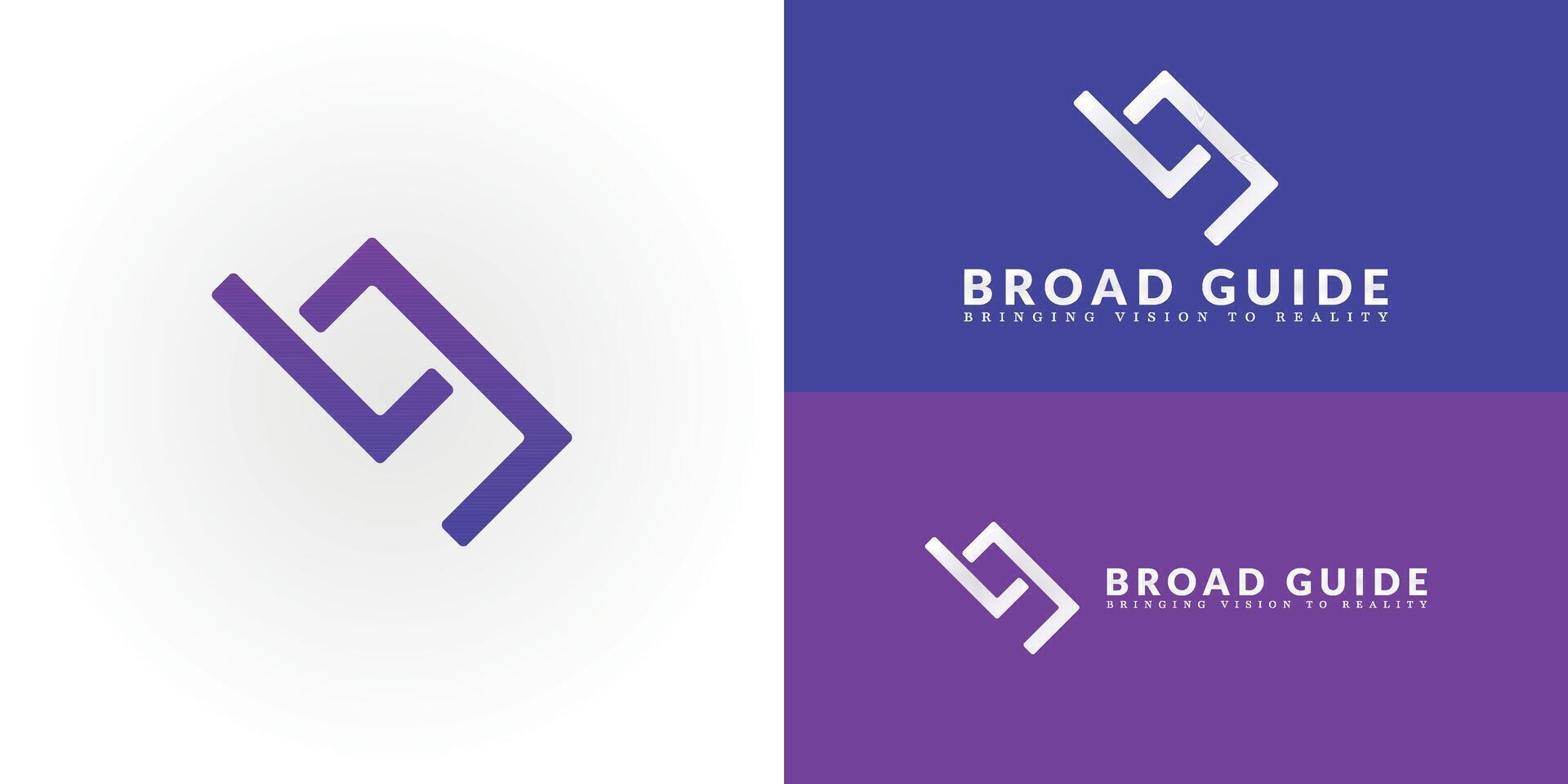 The dynamic logo design features the initials BG creatively intertwined, creating a unique and visually striking symbol that evokes a sense of growth, progress, and strategic direction. vector