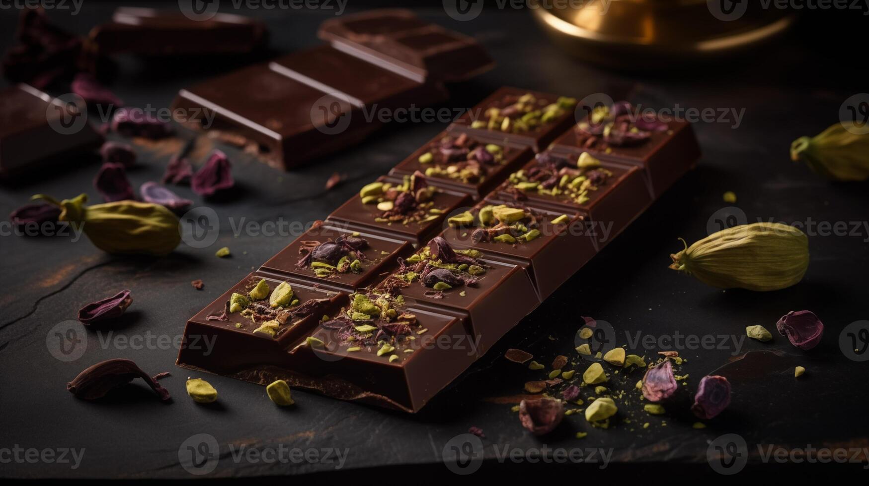 Oasis Sweetness Smooth chocolate with dates, a sweet escape like an oasis in the desert. photo