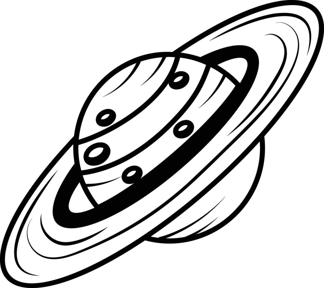 Space planet icon in doodle style vector
