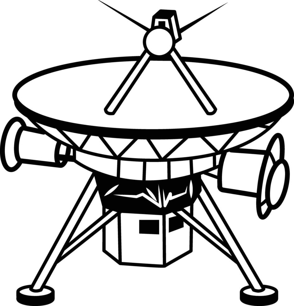 Voyager probe icon in doodle style vector