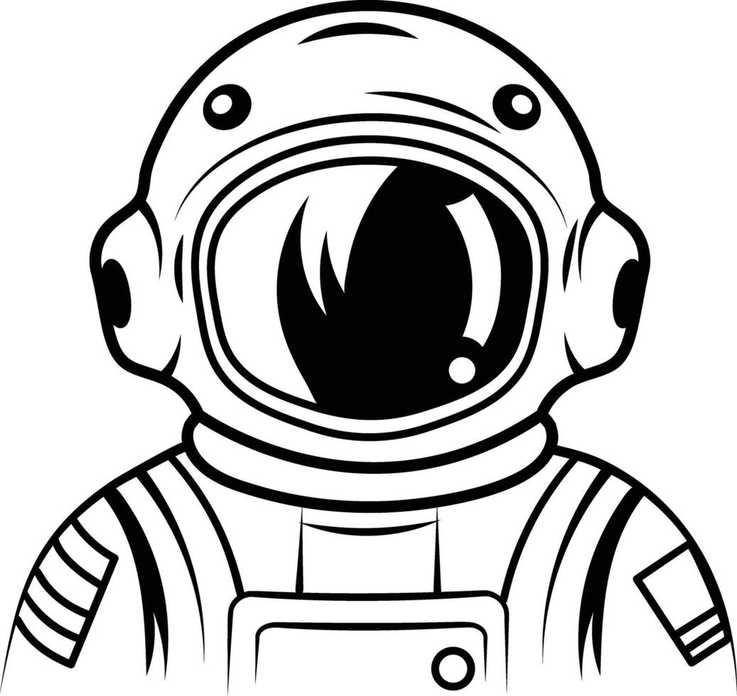 Astronaut helmet icon in doodle style vector