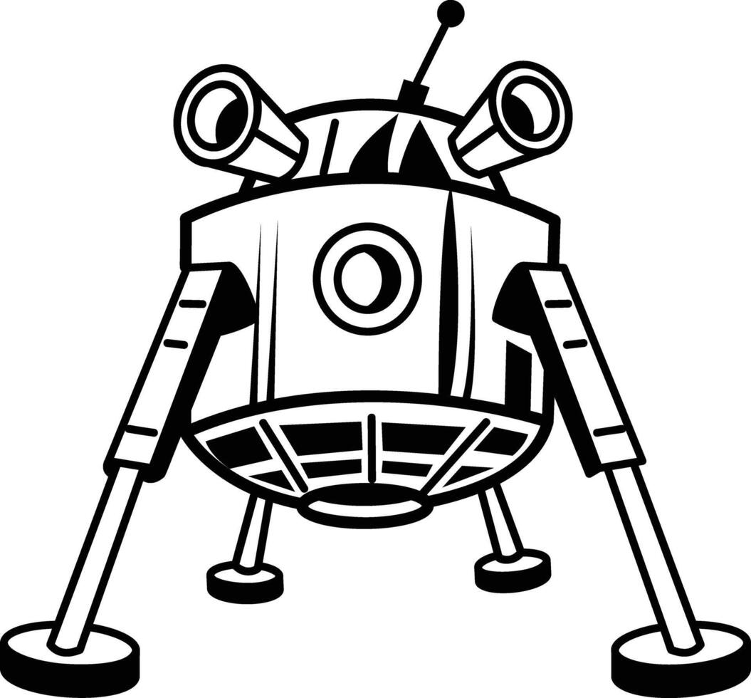 A hand drawn icon of lunar lander vector