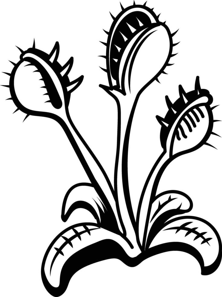 Alien plant icon in doodle style vector