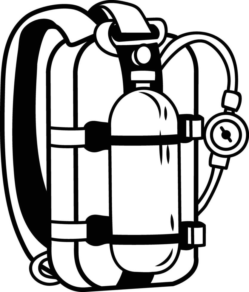 Oxygen bag icon in doodle style vector
