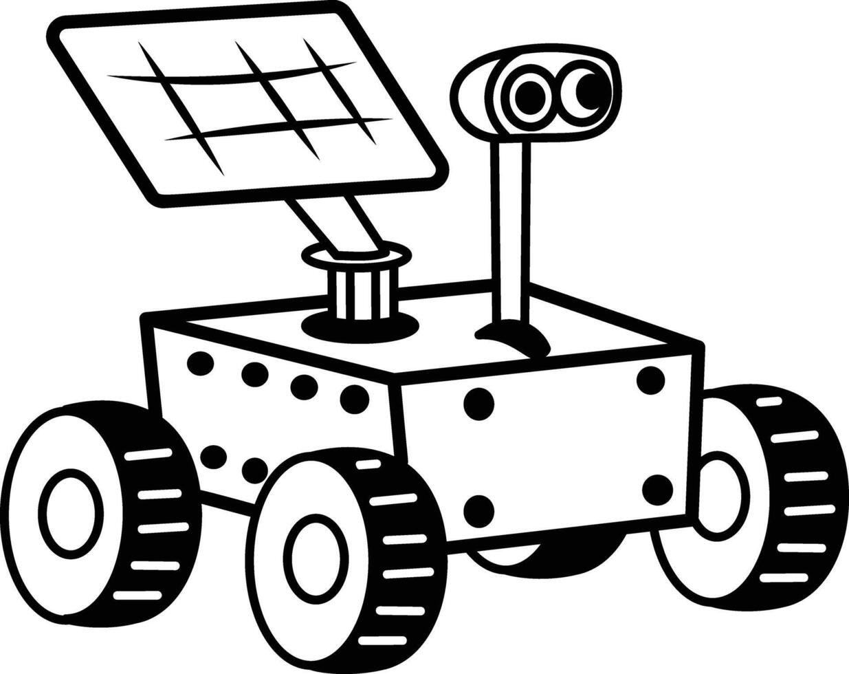 Autonomous rover icon in drawing style vector