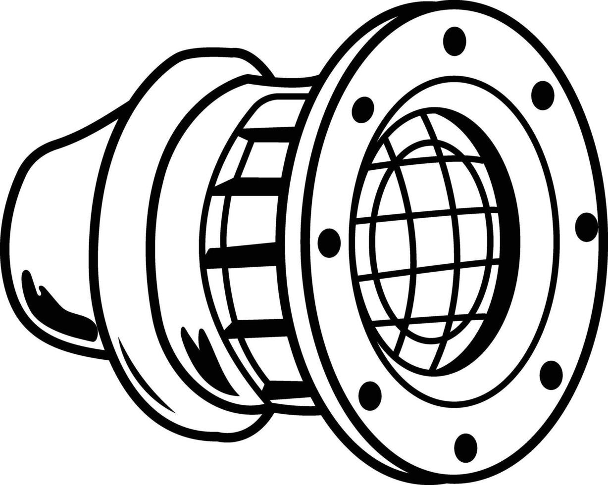 Ion thruster icon in doodle style vector