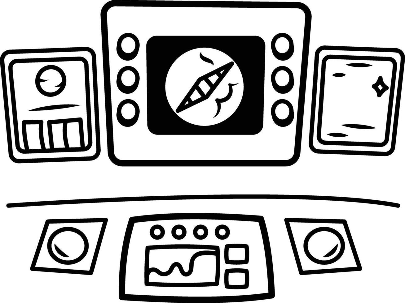 Space control icon in hand drawn style vector