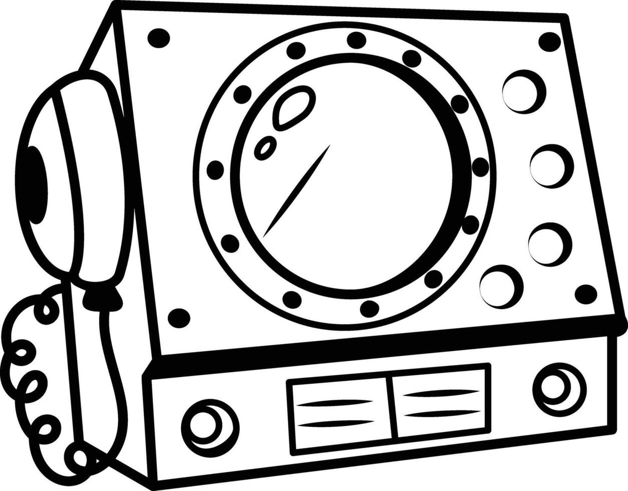 Communication device icon in drawing style vector