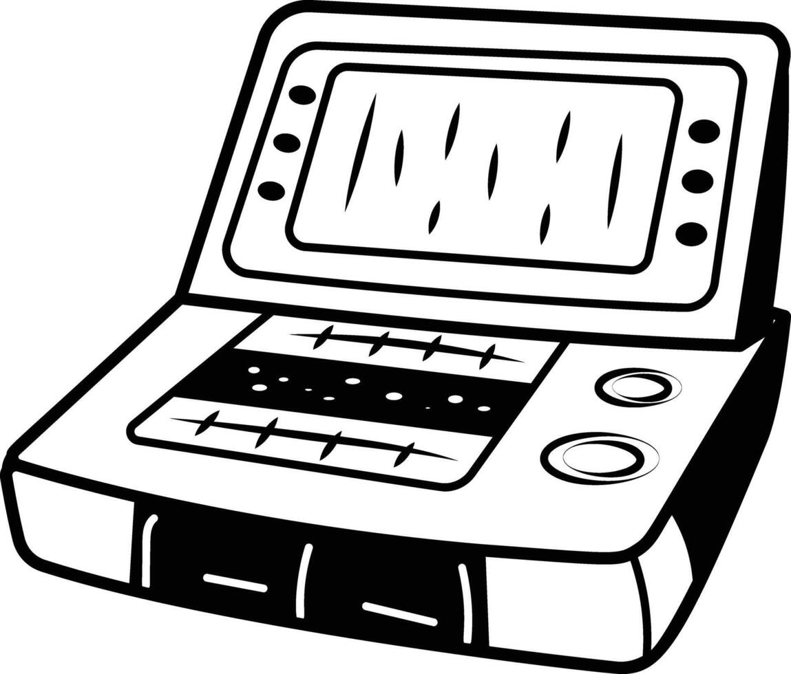 A hand drawn icon of a control system vector