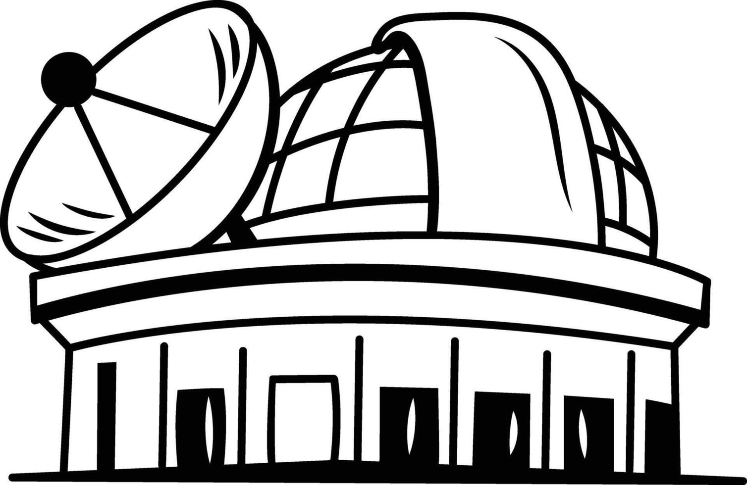 Space observatory icon in doodle style vector