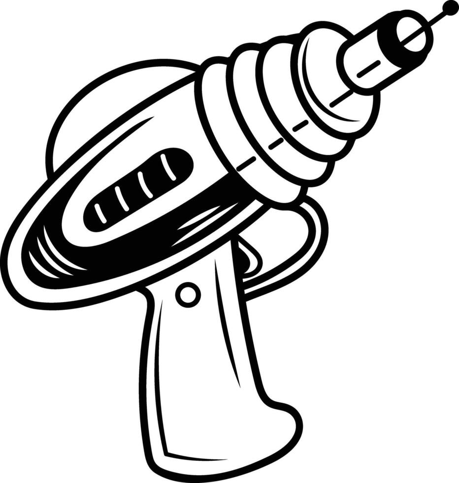 A hand drawn icon of laser gun vector