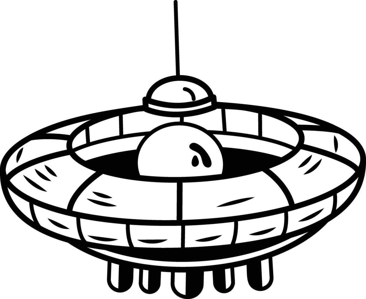 Space hotel icon in hand drawn style vector