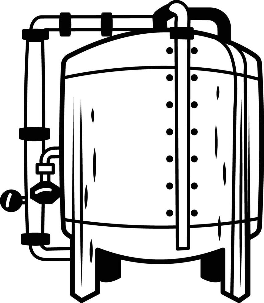 Fuel tank icon in hand drawn style vector
