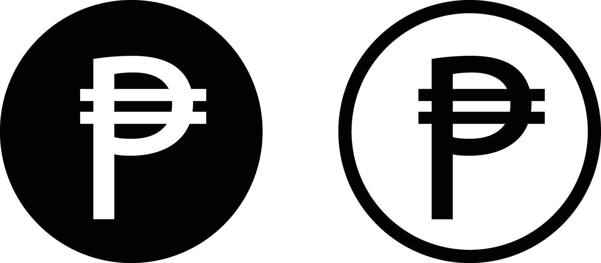 Peso icon set in two styles . Cuba peso icon . vector