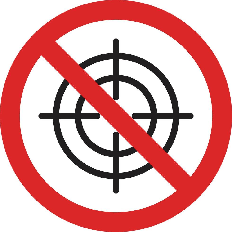 Hunting ban icon isolated on white background . No aim icon . illustration vector