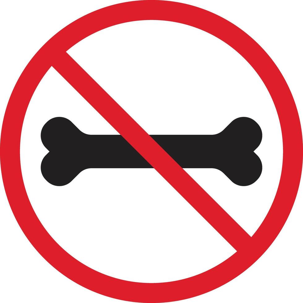 No bones sign isolated on white background . No bones allowed sign . illustration vector