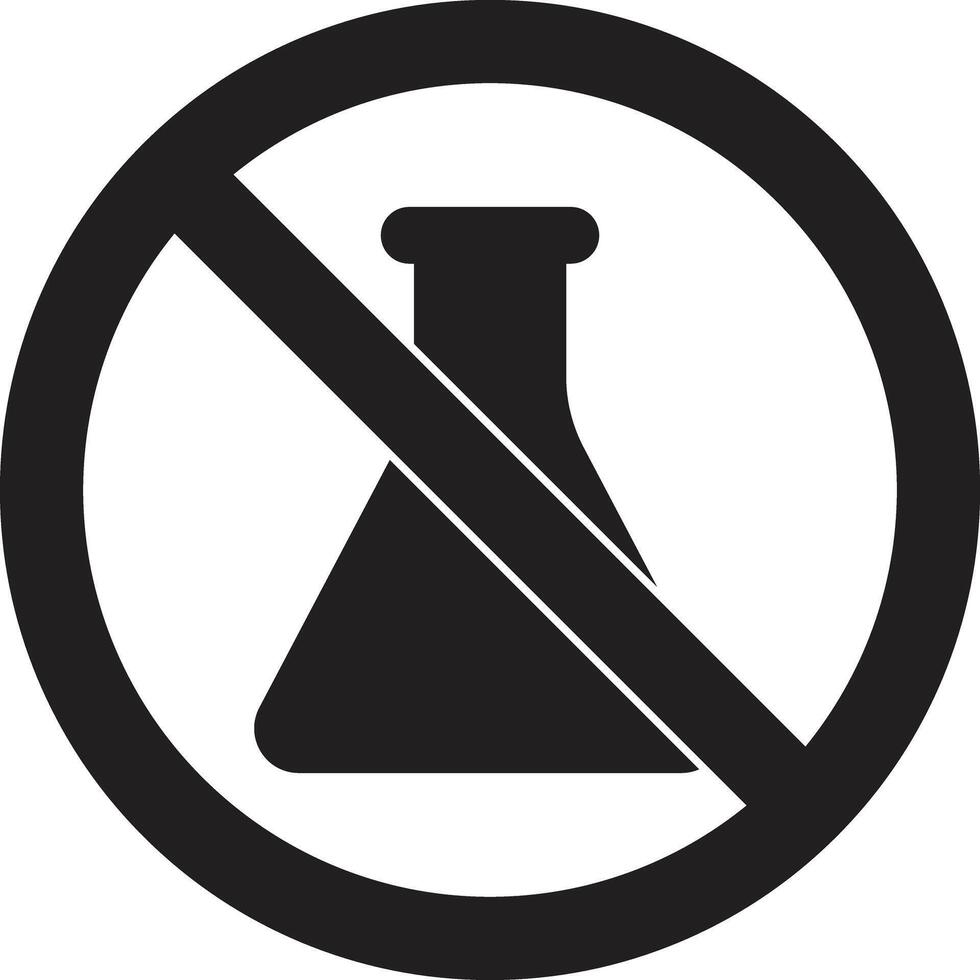 Chemical free sign isolated on white background . No chemicals sign . illustration vector