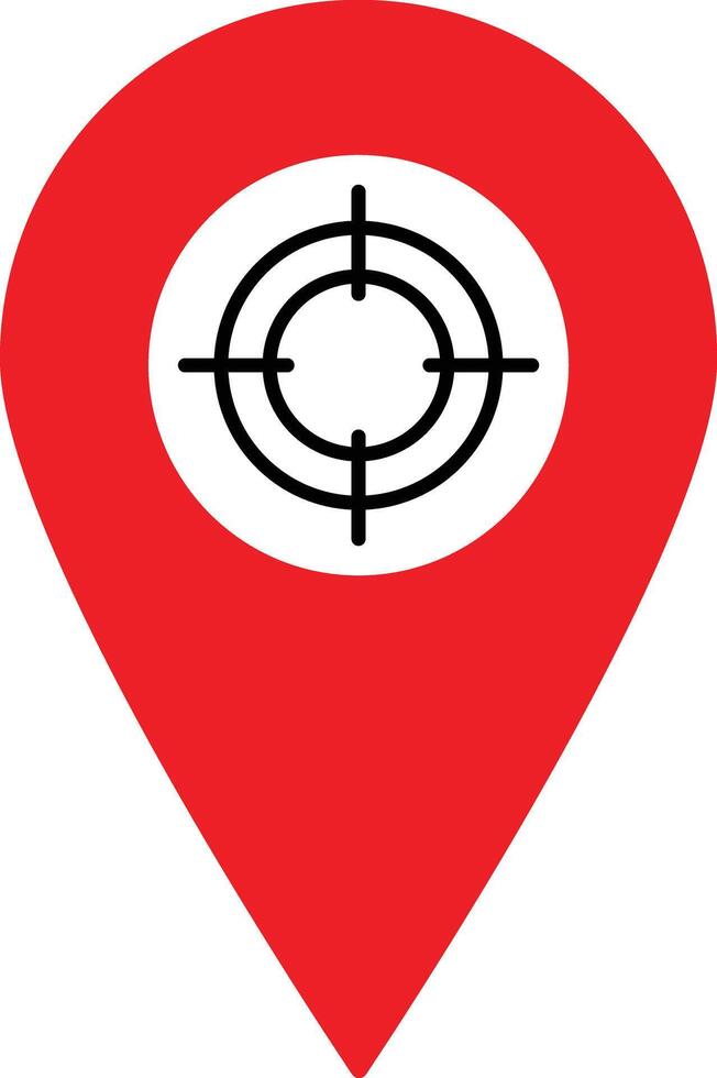 Pin and target icon isolated on white background . Geo targeting icon . illustration vector