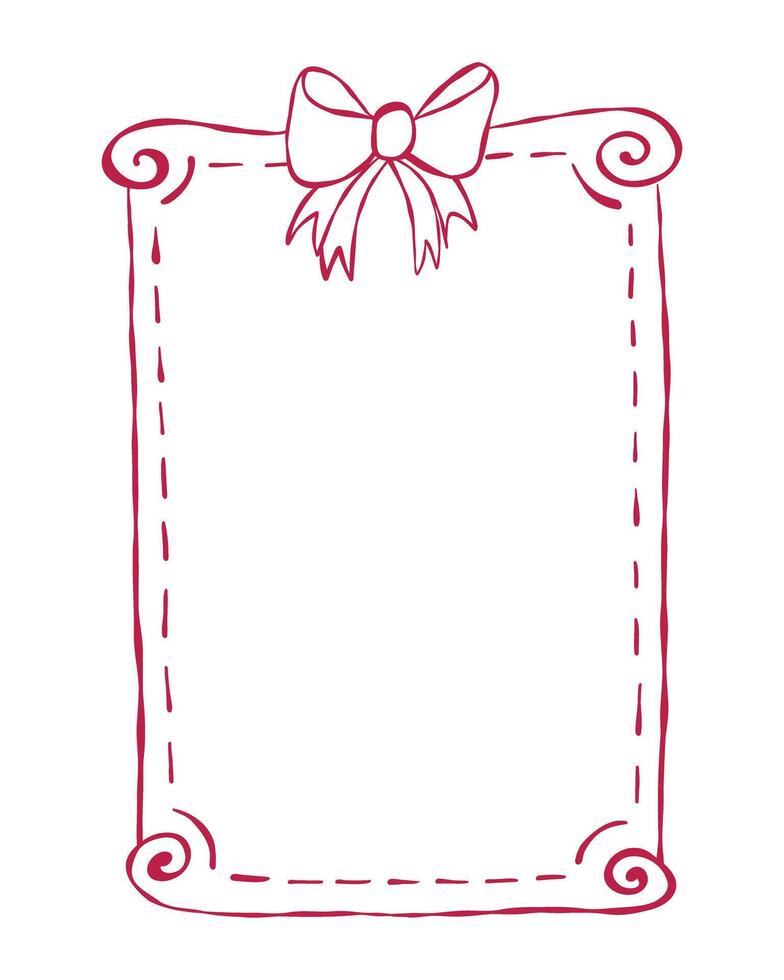Decorative frame design with a bow, ideal for invitations or announcements created in a simple and elegant style vector