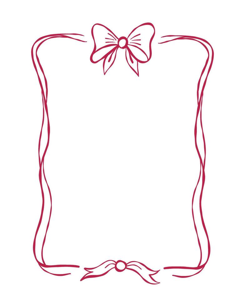 Elegant decorative frame design with bows and ribbons for creative projects and invitations vector