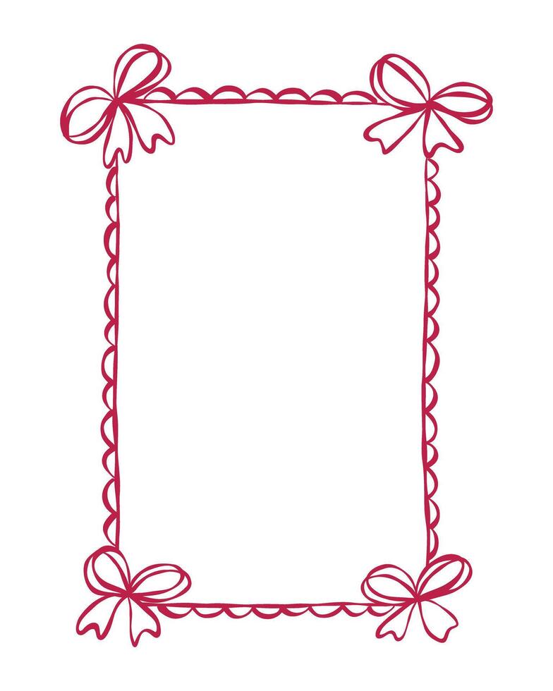 Decorative red ribbon frame for invitations and announcements in a simple design vector