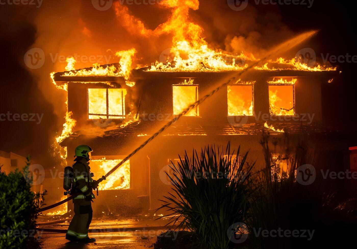 Wildfire Efforts During Devastating Los Angeles Blaze Brave Firefighter photo