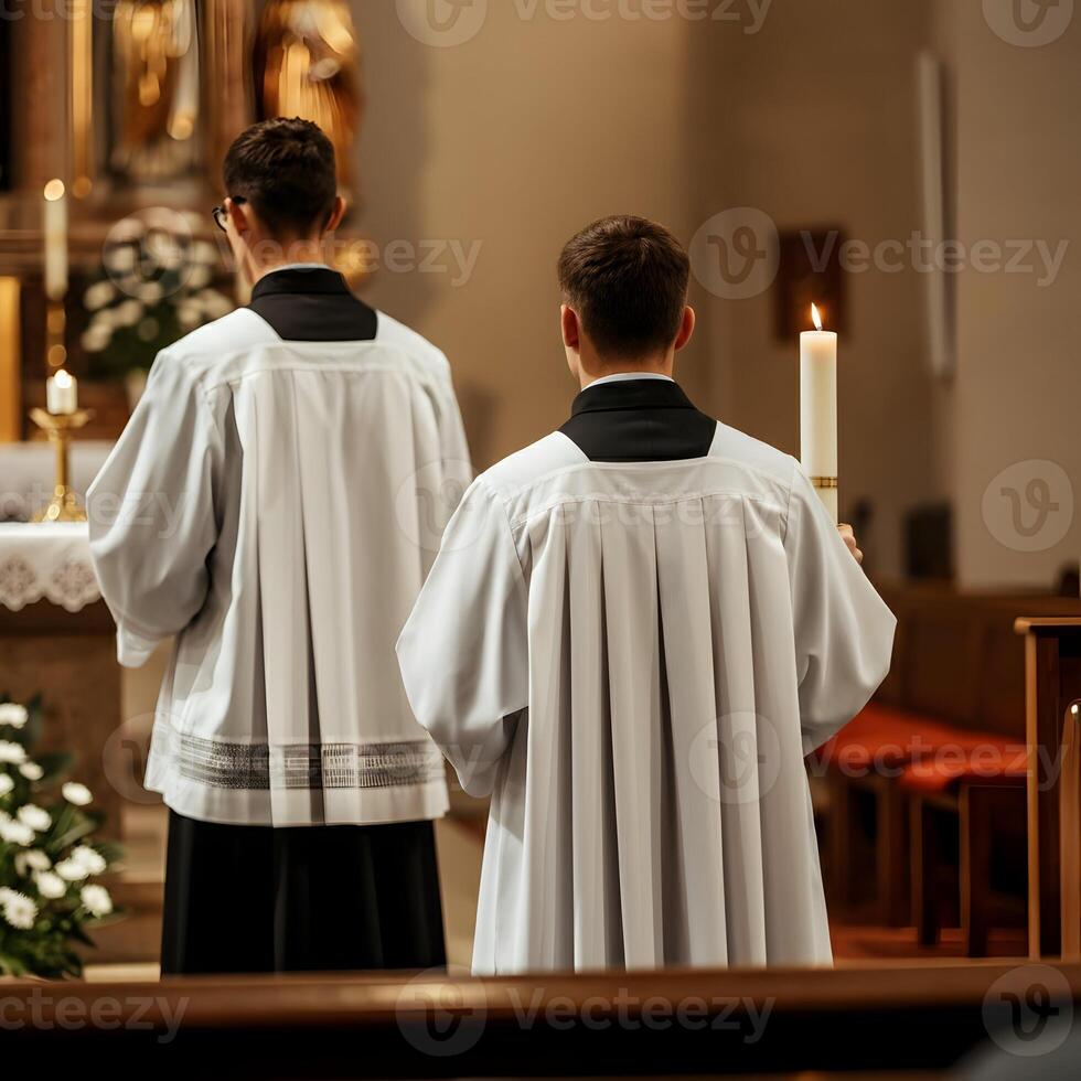 Candlemas post with Children in White Robes Celebrating photo