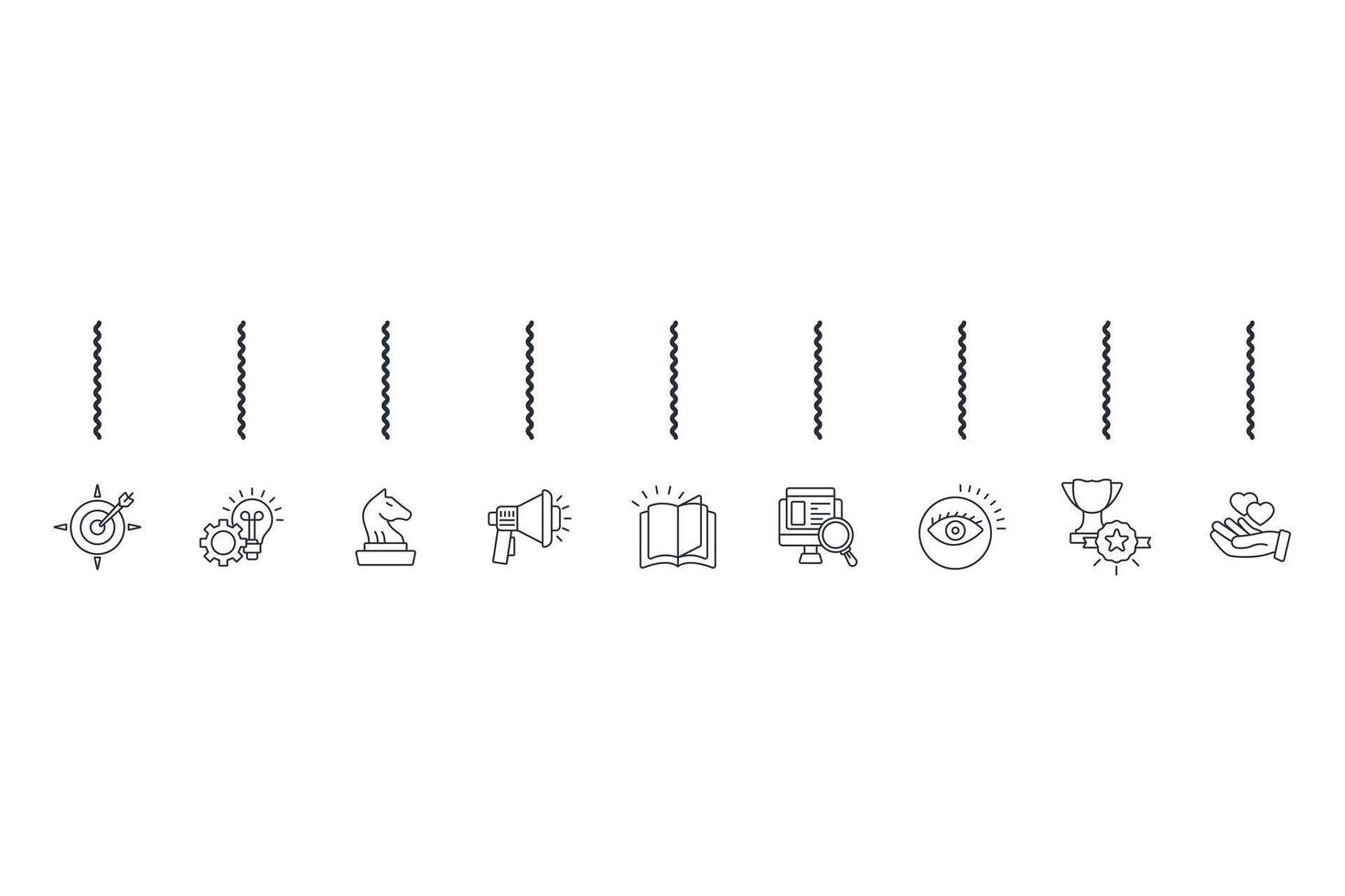 Branding icons set isolated on White Background vector