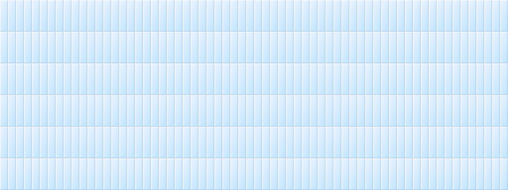 Seamless blue tile pattern. Rectangle ceramic tiled texture for bathroom wall, kitchen floor, pool surface. Repeating light mosaic grid background. Repeated vertical brick backdrop. vector