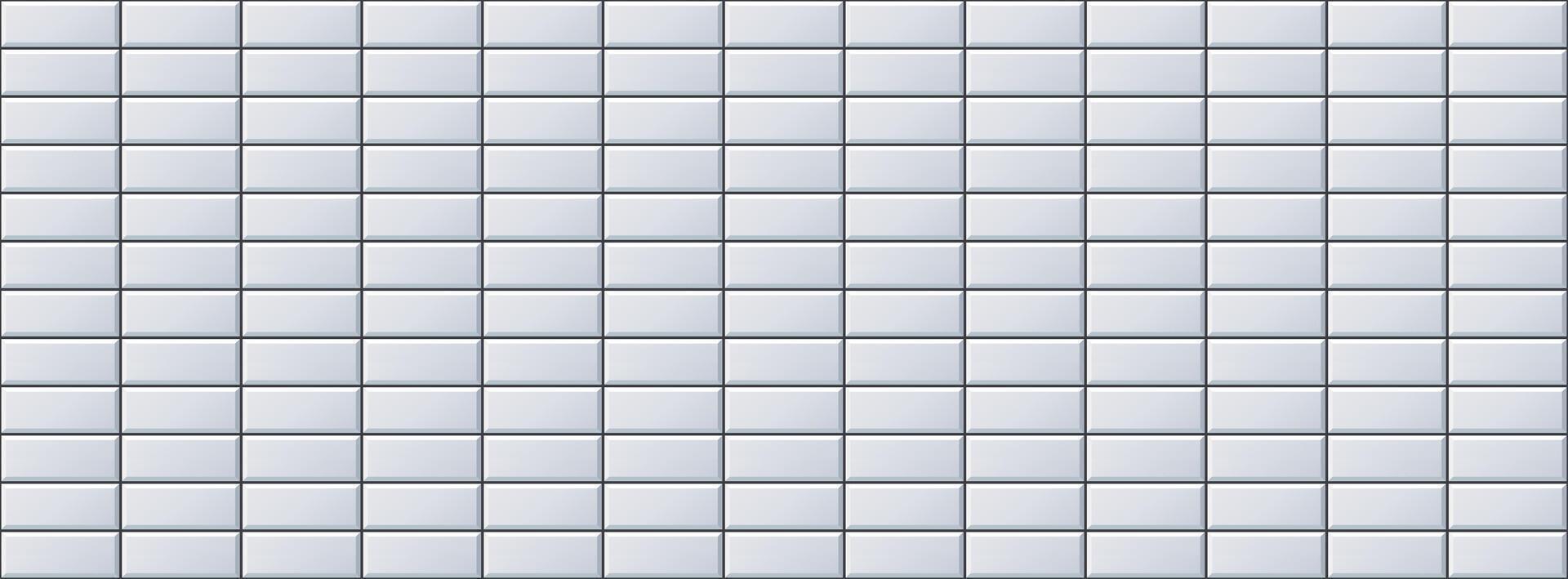 Seamless grey tile pattern. Rectangle ceramic tiled texture for bathroom wall, kitchen floor, pool surface. Repeating white mosaic grid background. Repeated grey brick backdrop. vector