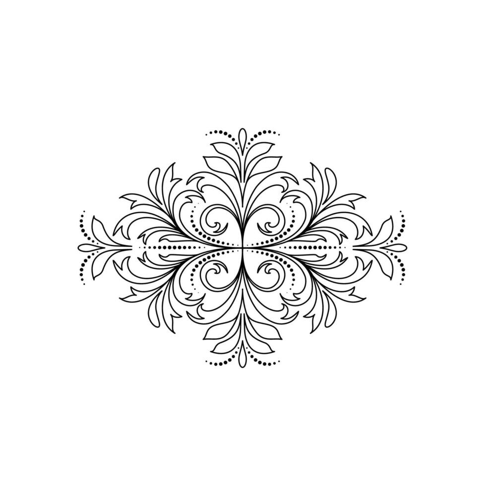 Floral divider in line art style vector