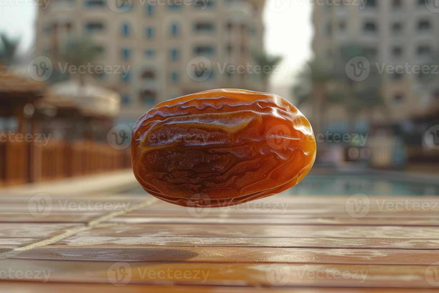 A date sitting on top of a wooden table photo