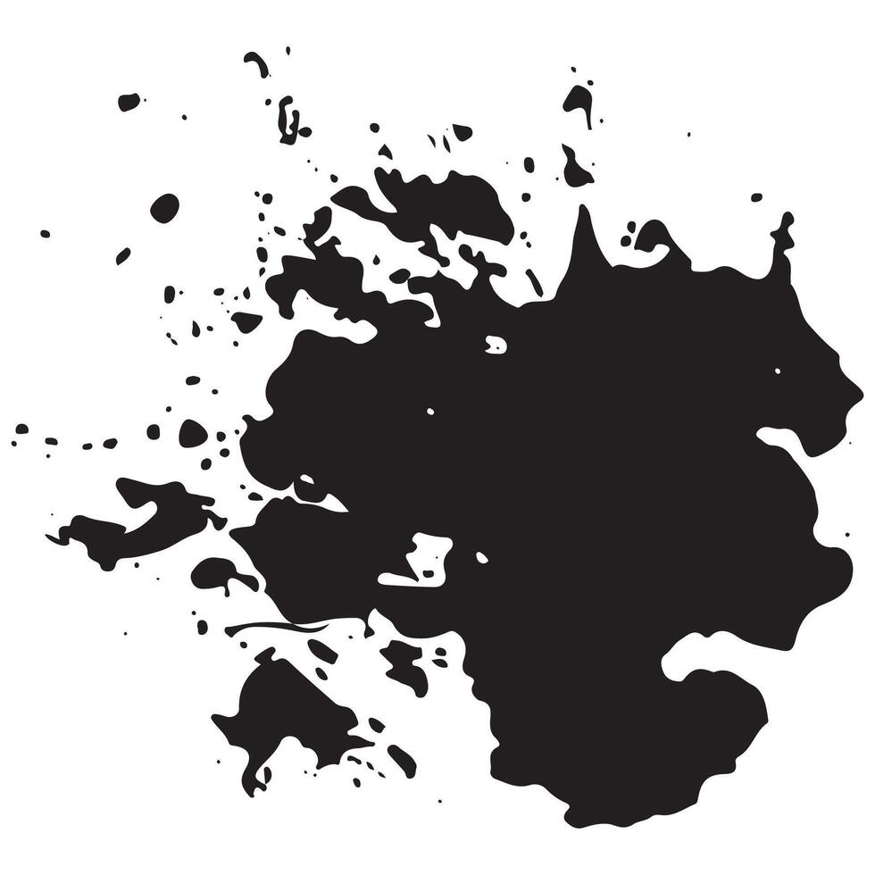 black blob is made of chaotic different drops and large spots placed in chaotic order, for various designs or patterns vector