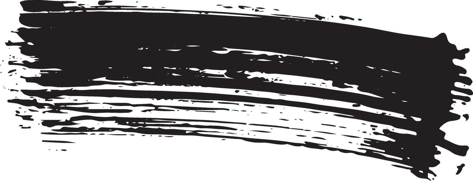 black smooth stroke made with the help of a brush with the help of a single movement of the hand, for a variety of designs vector