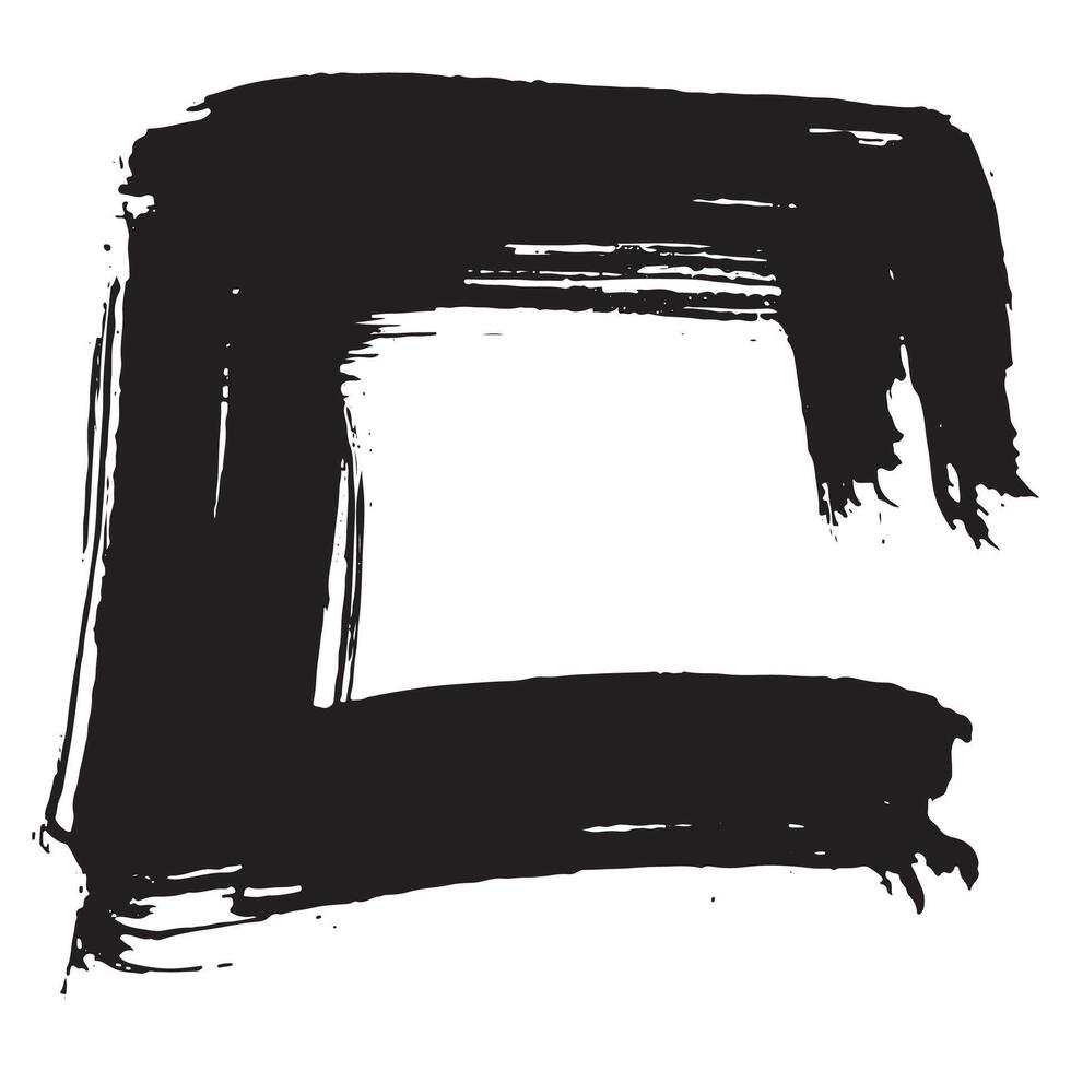 square geometric figure made with large, rough strokes of a brush brush, for various designs and business ideas vector