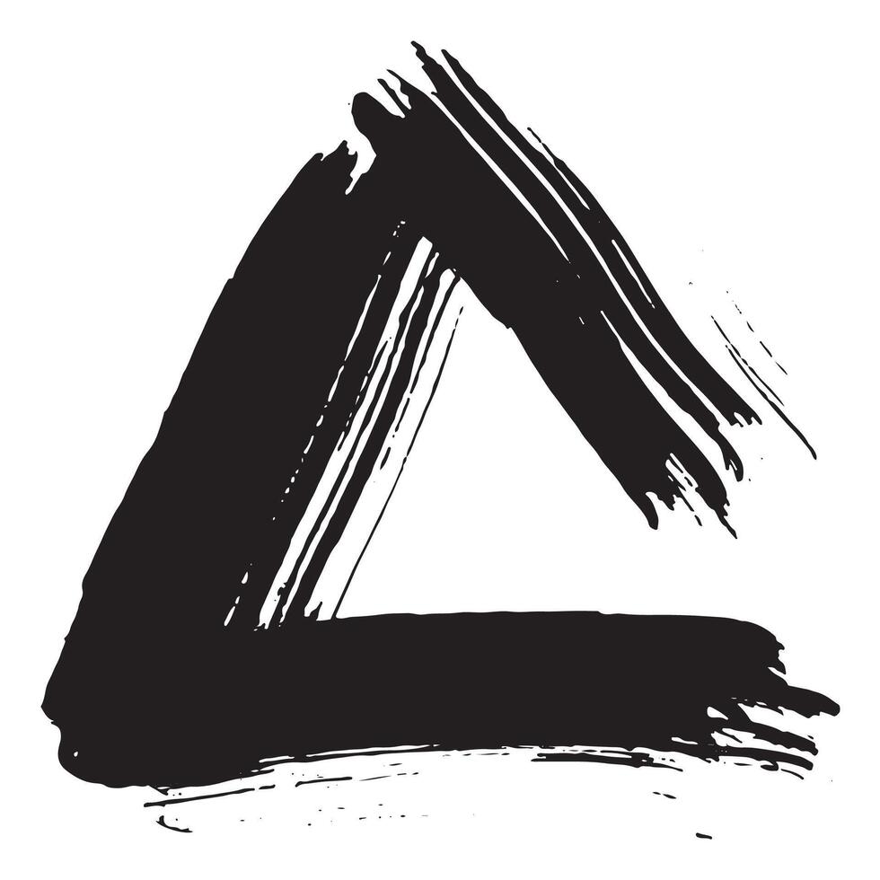geometric shape of a triangle made with several strokes of the bone, for a variety of designs vector