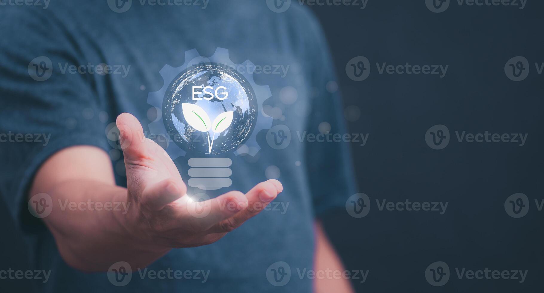 Environmental, Social, and Corporate Governance ESG concepts. Doing business in a sustainable, ethical and Responsible investment To conserve nature and solve environmental and social problems photo