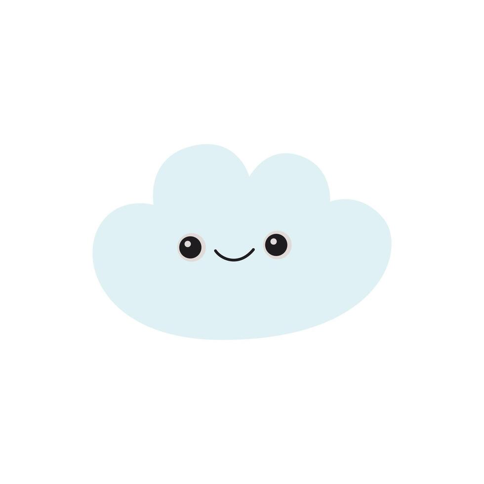 Cloud with smiling face. Illustration vector