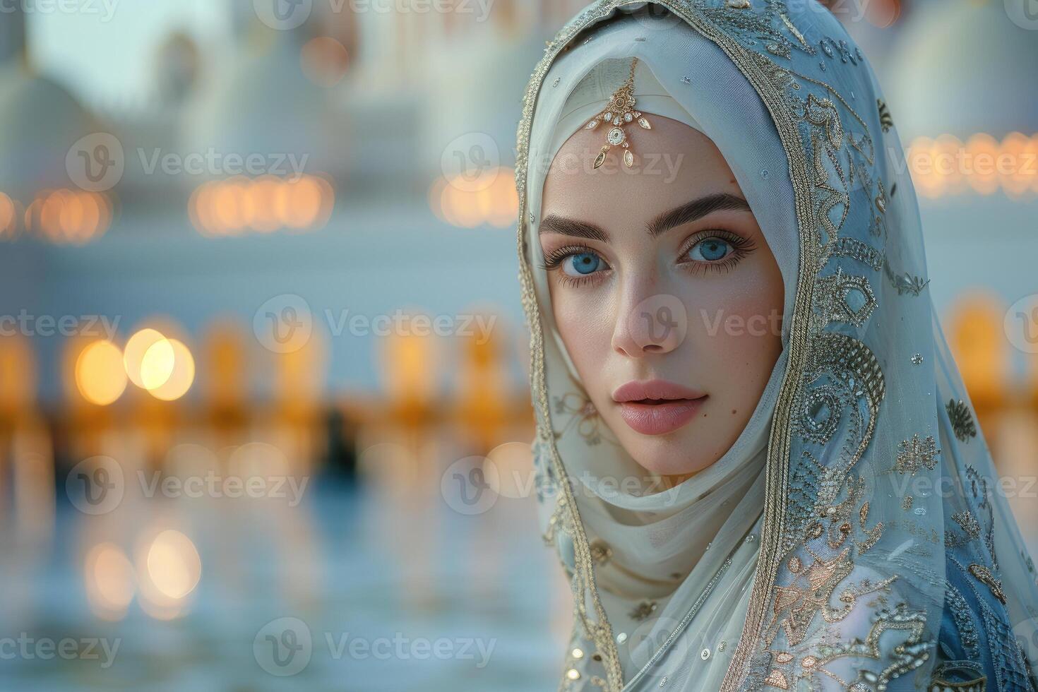 Beautiful muslim woman in traditional dress photo