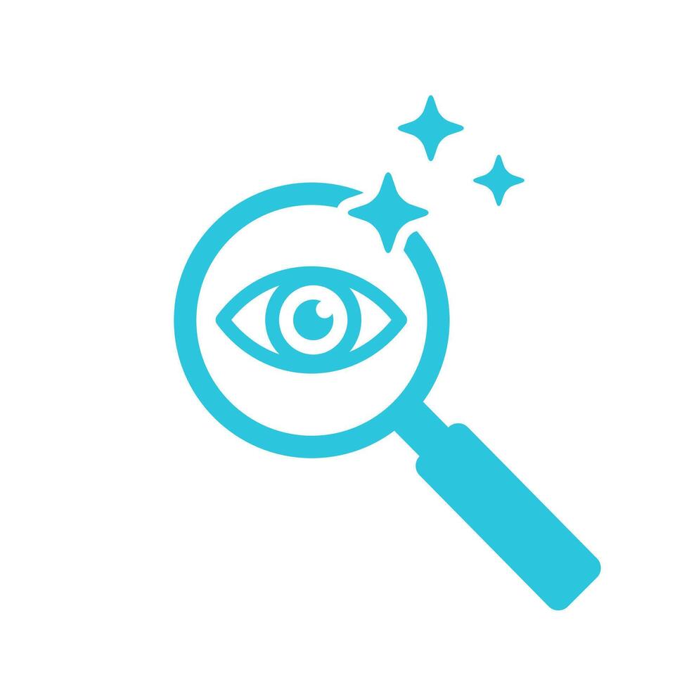 Clear Vision icon, Through Focused Discovery. Isolated on white background. From blue icon set vector