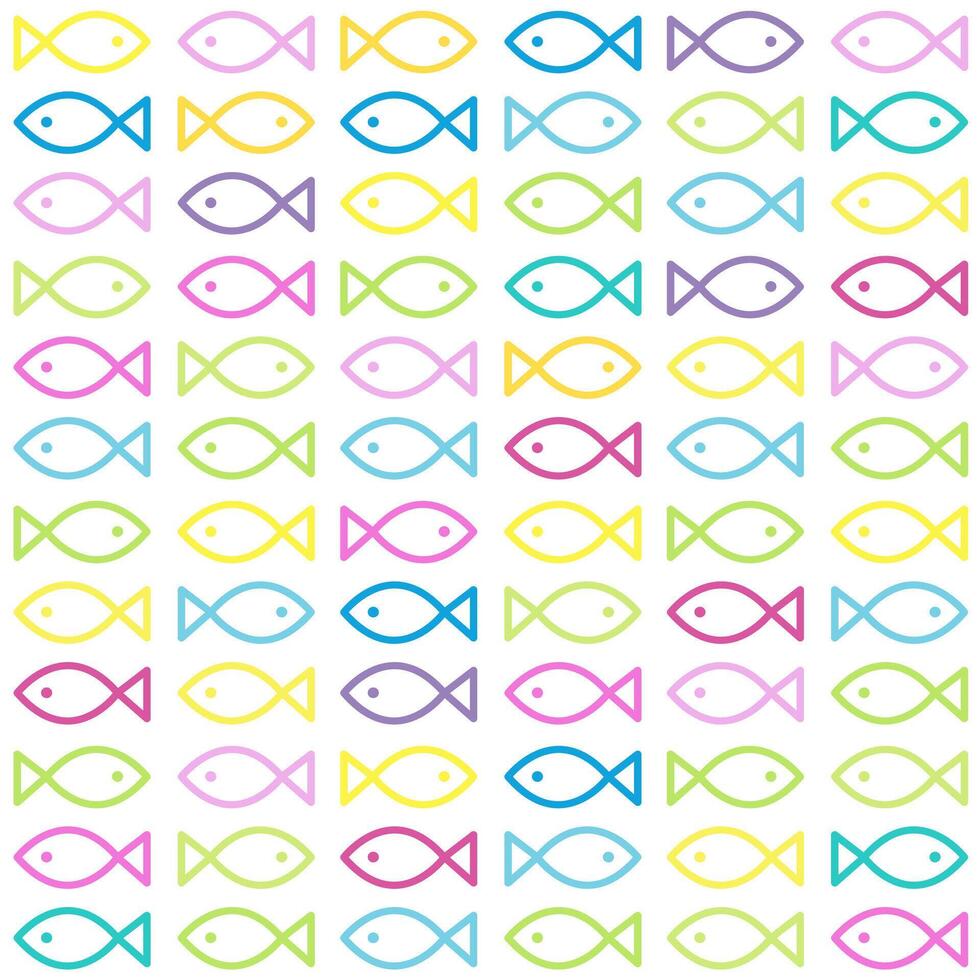 Underwater Fish Life colorful seamless pattern vector