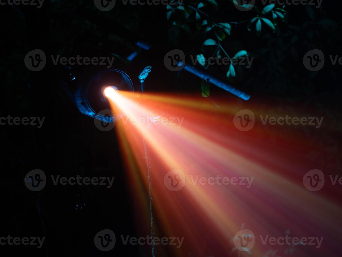 Light show, laser show on black background. photo