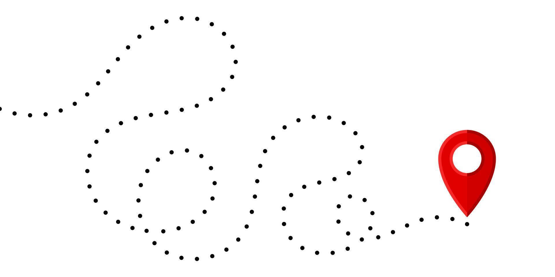 Abstract shape, with a red location pointer vector