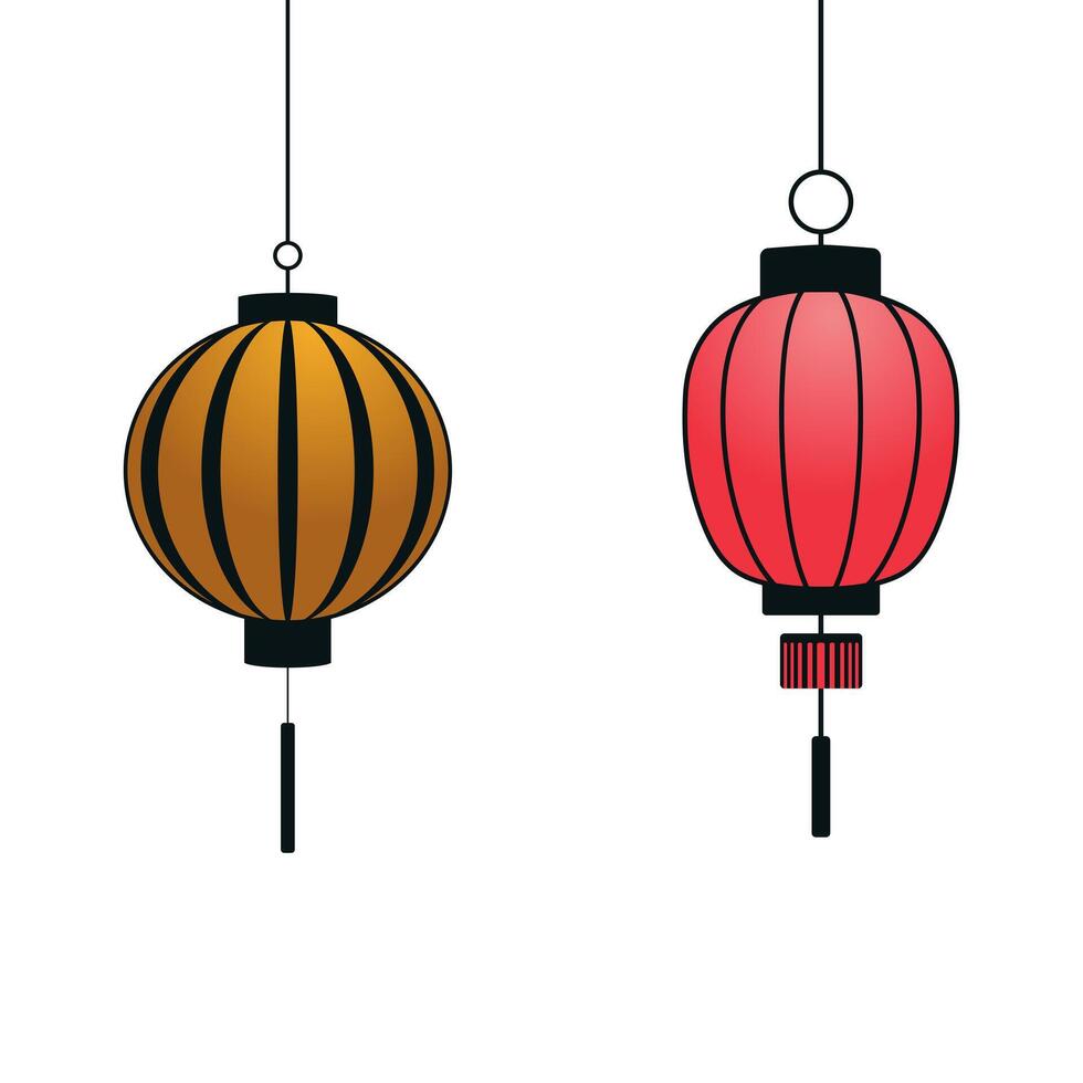 Chinese Lantern Minimal Gradient Design Bundle vector