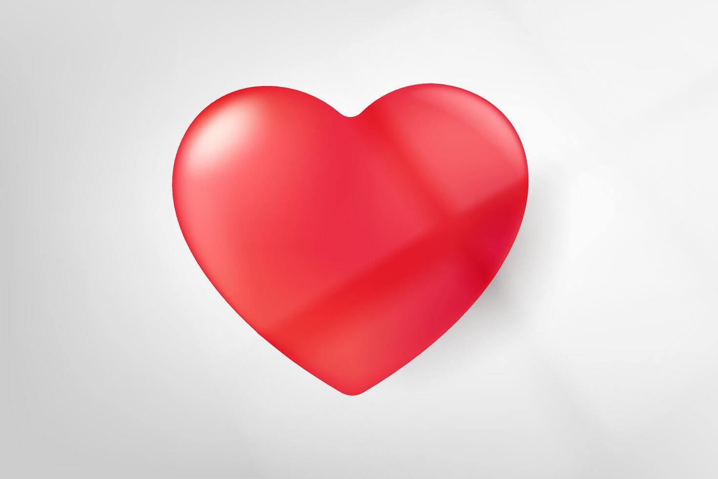 Red heart shape on a floor. 3d illustration vector