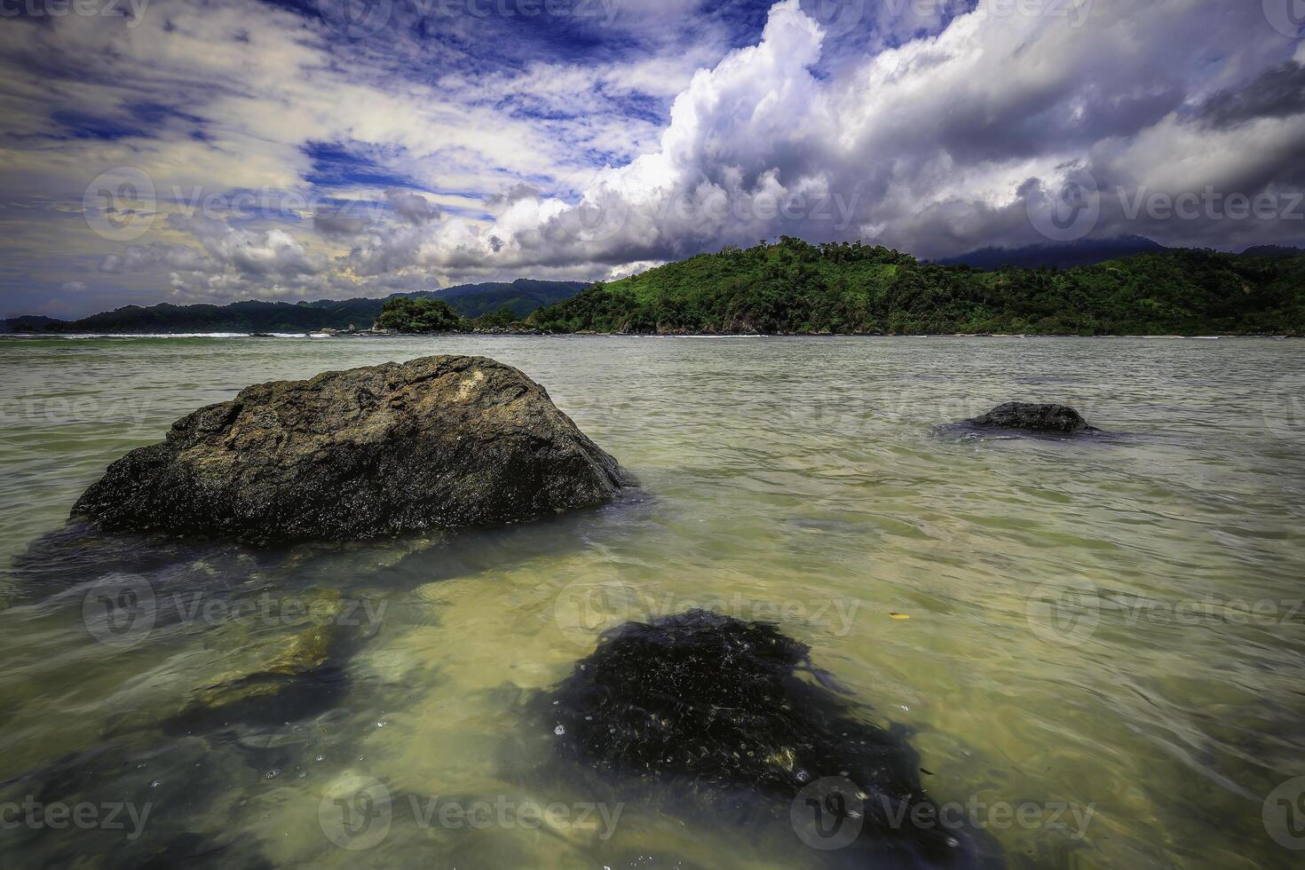 View of the sea from the beach from Indonesia photo