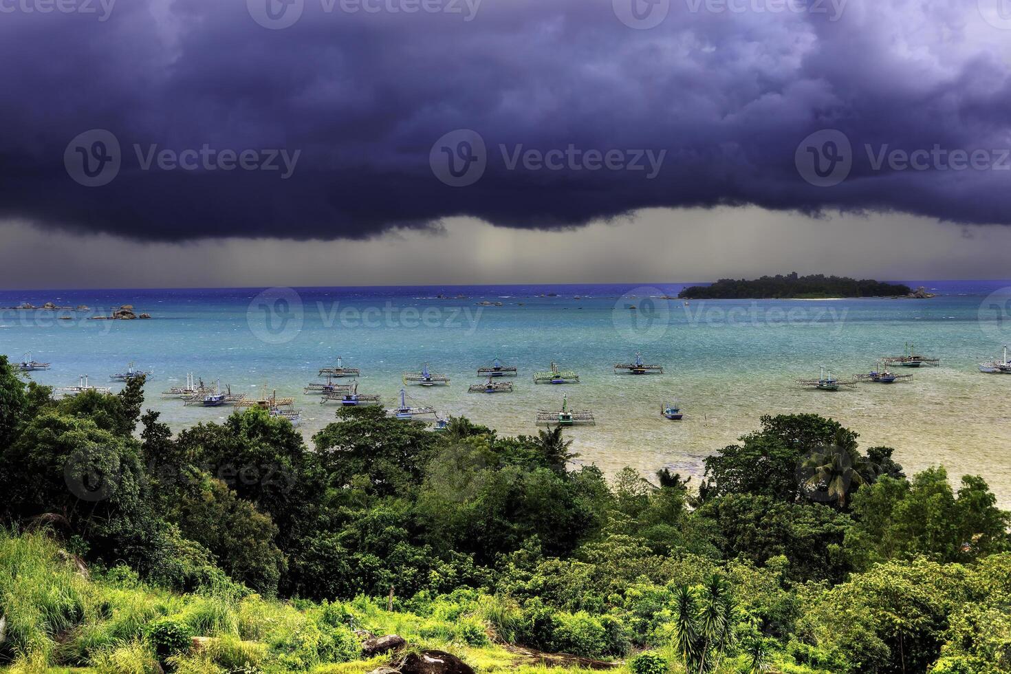 View of a group of ships at sea photo